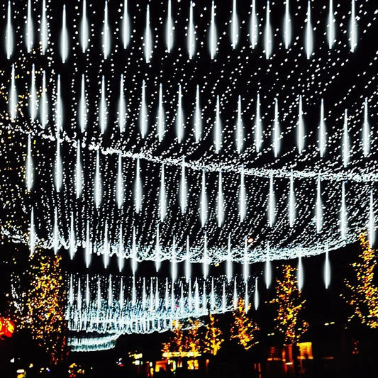 Solar LED String Lights 30CM Meteor Shower Fairy Garland Outdoor Garden Street Lamp Christmas Tree Decorations