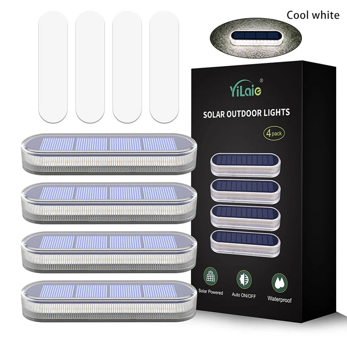Solar Deck Lights IP68 Waterproof Outdoor Auto On/Off Lighting for Steps Docks Driveways Patios Fences - Solar Powered Lighting