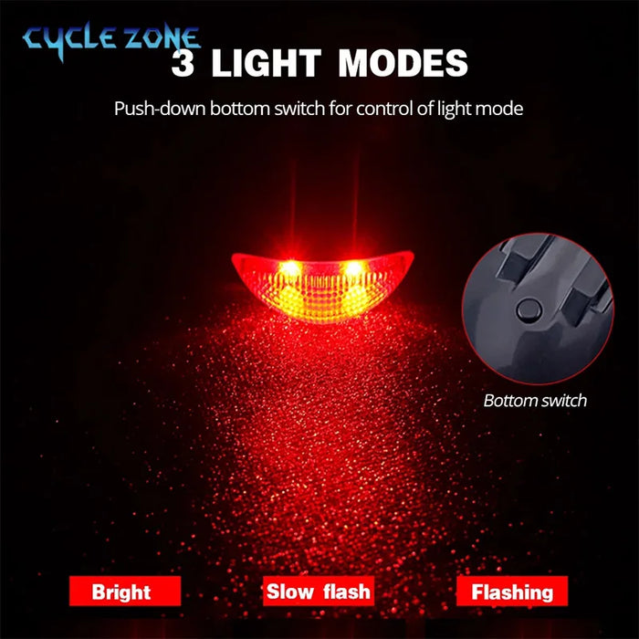 Solar Bicycle Tail Light Cycling Safety Solar Power Energy Bike Rear Lamp Night Riding Safety Warning Taillight MTB Accessories
