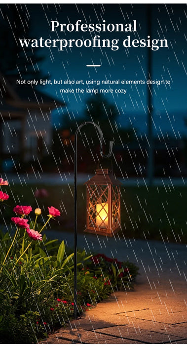 New Solar Palace Lantern Outdoor Solar Lights Lawn Landscape Hanging Atmosphere Candle Lamp Waterproof Floor Yard Garden Decor