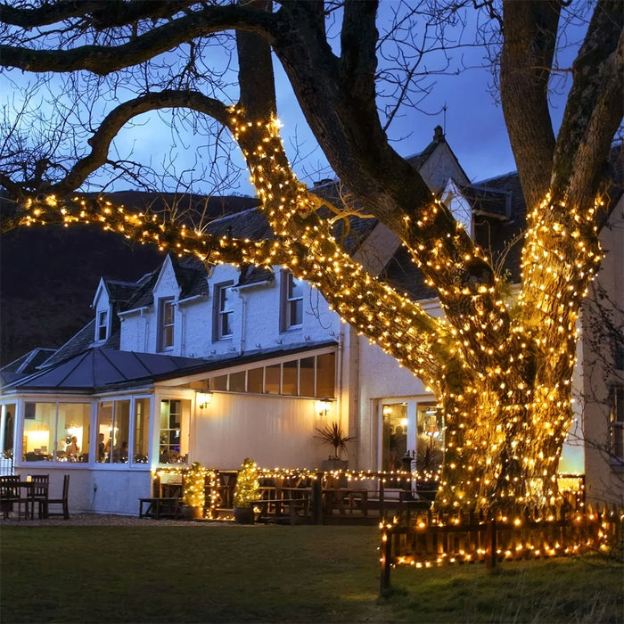 Solar LED String Lights for Outdoor Christmas Decoration with 8 Lighting Modes Twinkling Solar Powered Fairy Lights
