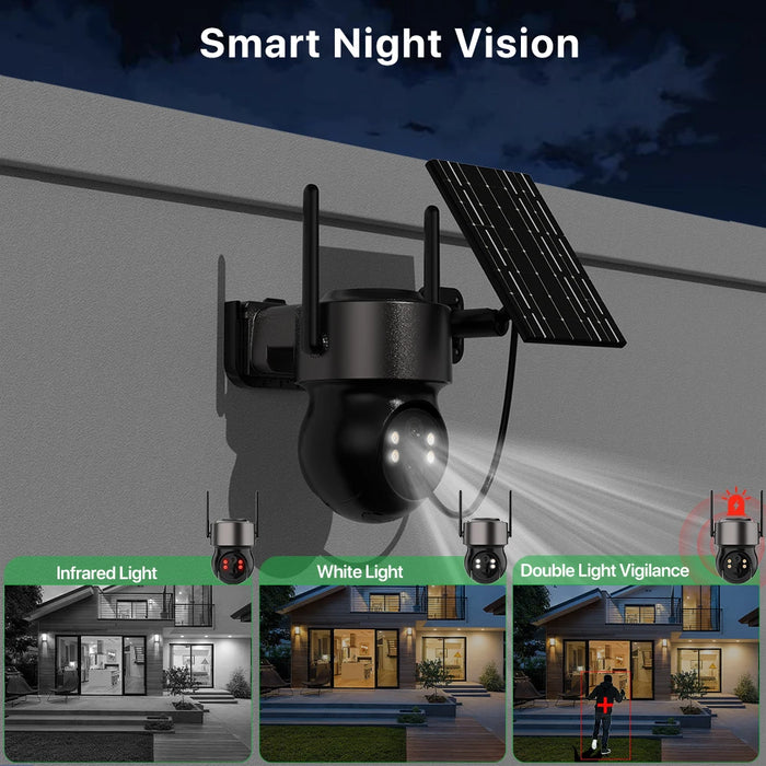 Solar WIFI Camera Built-in Battery Wireless 10X Zoom 3MP HD Camera PIR Detection Security Cam Two-way Audio Surveillance iCSee