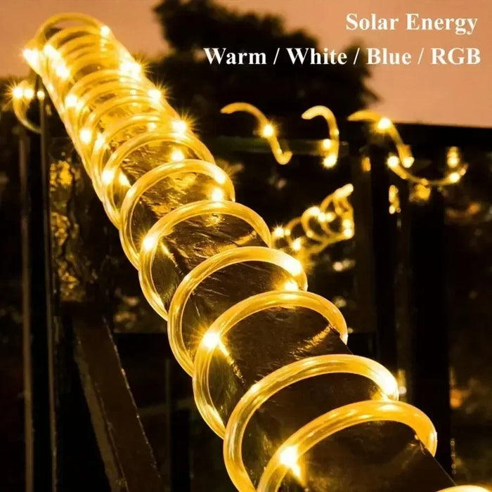 Solar Led Light Outdoor 7M 12M 22M Tube Solar Powered String Light Waterproof Garden Decoration Wedding Christmas Tree Lamp