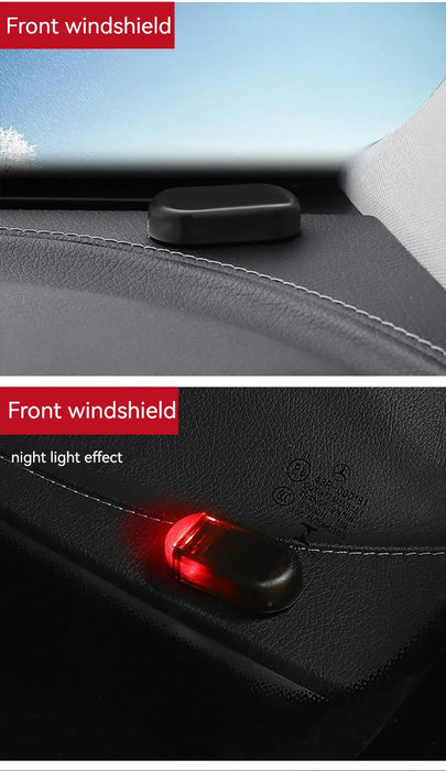 Solar Powered Car Security Light with Flashing LED Lamp Simulated Dummy Alarm for Vehicle Anti-Theft Protection Car Accessories