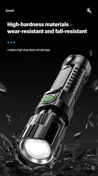 High Strong Power Led Flashlights 2000LM Tactical Torch with Display Light USB Charging Camping Fishing Emergency Zoom Lantern