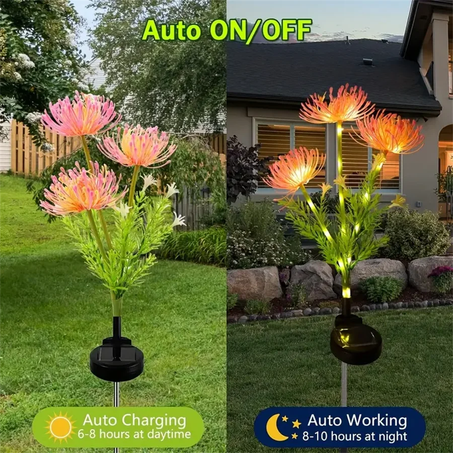 Solar Flower Lights Outdoor Waterproof Solar Garden Lighting For Garden Pathway Courtyard Decoartion