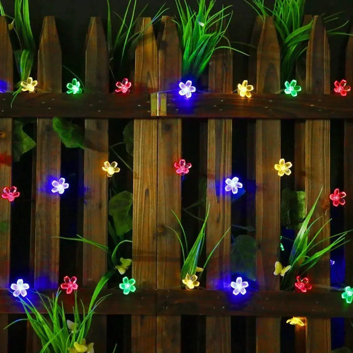 Solar Fairy String Light Sakura Garlands 5/7/12/22M Peach Flower CherryLED Lamp For Wedding Party Garden Christmas Outdoor Decor