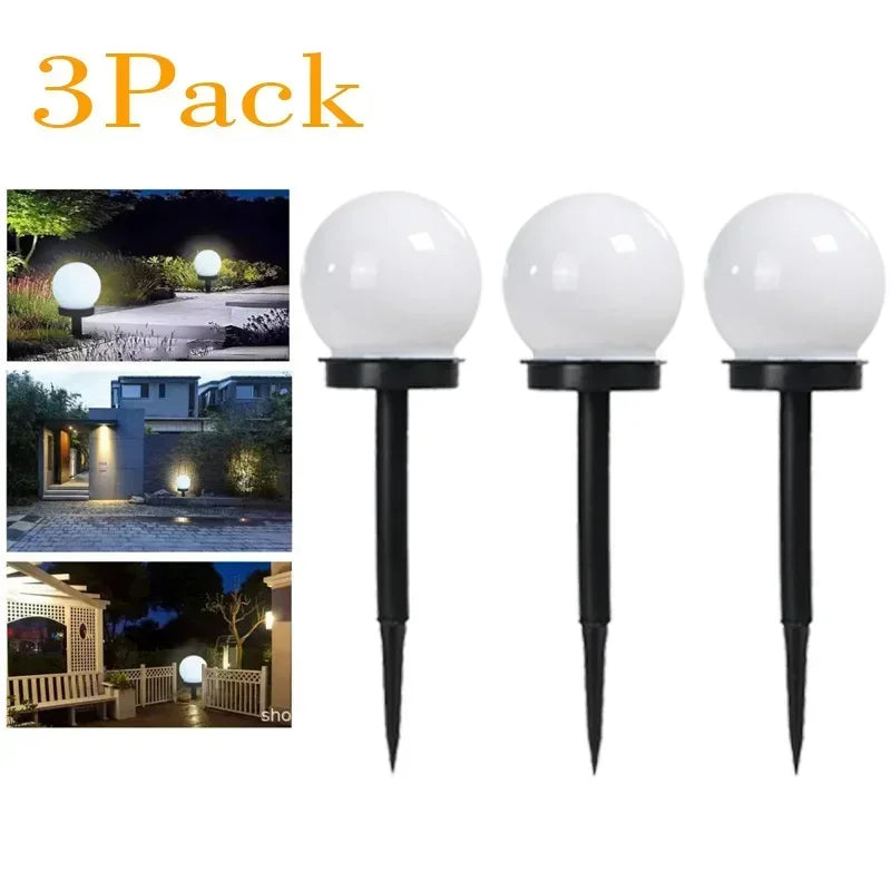 Solar Garden Light Panel LED Round Ball Outdoor Waterproof Decorative Energy Powered for Street Courtyard Landscape Lamp Path