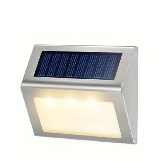 12 Solar Deck Lights, 3Led Lamp Beads Solar Outdoor Stair Lights, Ipx4 Outdoor Led Ladder Lighting Stainless Steel Led