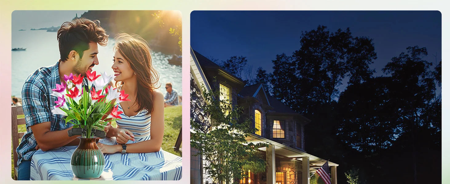 Outdoor Solar Lights Solar Garden Lawn Lights Bigger Lily Flowers landscape lighting for Outdoor Patio Yard Garden Decoration