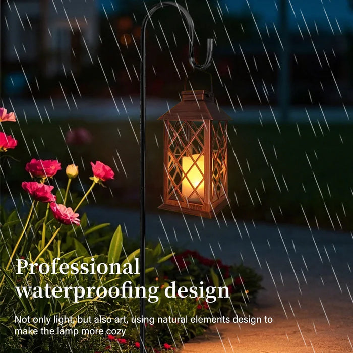 New Solar Palace Lantern Outdoor Solar Lights Lawn Landscape Hanging Atmosphere Candle Lamp Waterproof Floor Yard Garden Decor