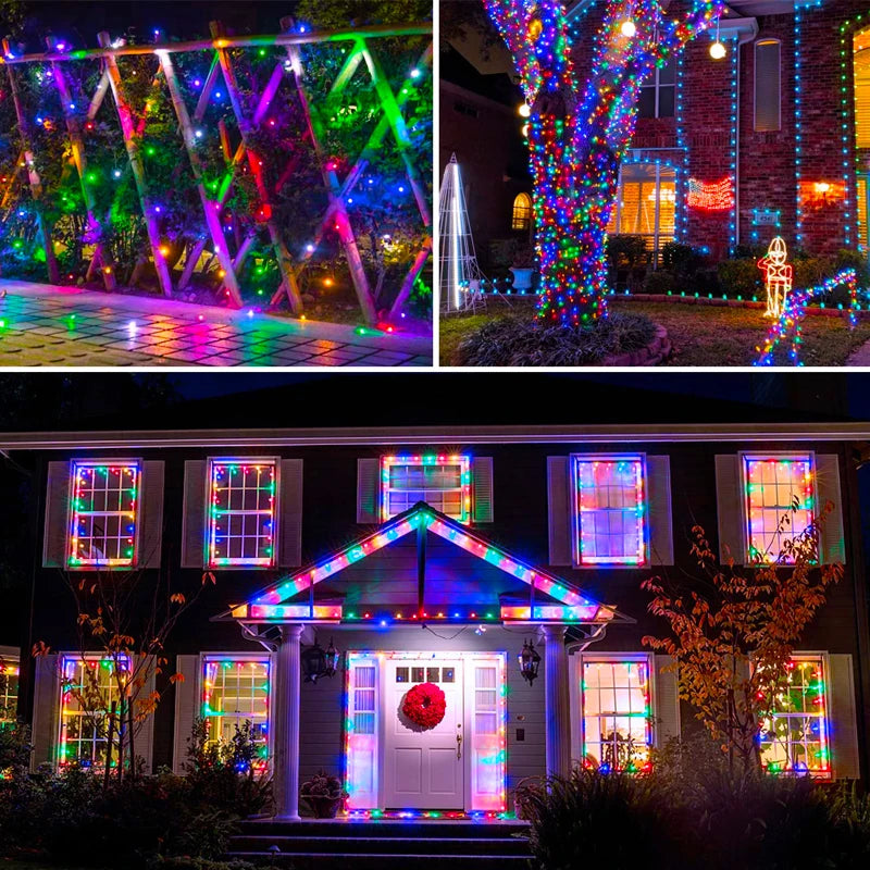 Outdoor LED Solar Fairy Lights Christmas Decoration Waterproof Solar Garland 8Mode Lights For Xmas Party Patio Balcony Yard