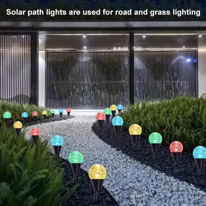 Solar Bubble Ball Pathway Lights Outdoor Waterproof Lawn Light Solar Garden Pilot Light String for Lawn Yard Road Decor Lighting