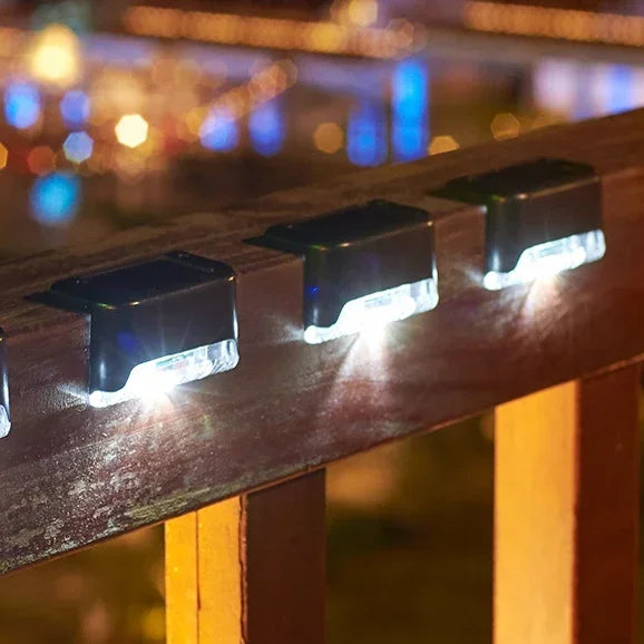 1~24PCs Solar Deck Lights Outdoor Waterproof LED Garden Step Light Stair Decorative Fence Lighting Patio Stairs Railing Pathway