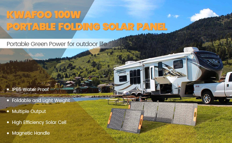 100W Portable Folding Solar Panels Cell Foldable Solar Charging Panel Complete Kit for RV Outdoor Tourism Camping Power Station