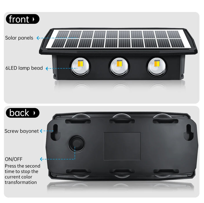 Solar Wall Washing Lamp 4/6/8 LED Waterproof Outdoor LED Wall Light Courtyard Lamp Decorative Balcony Garden Atmosphere Lights