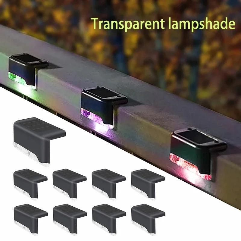 Solar Lamps LED Outdoor Garden Balcony Staircase Fence Railing Lights Courtyard Waterproof Solar Outdoor Decorative Wall Lights