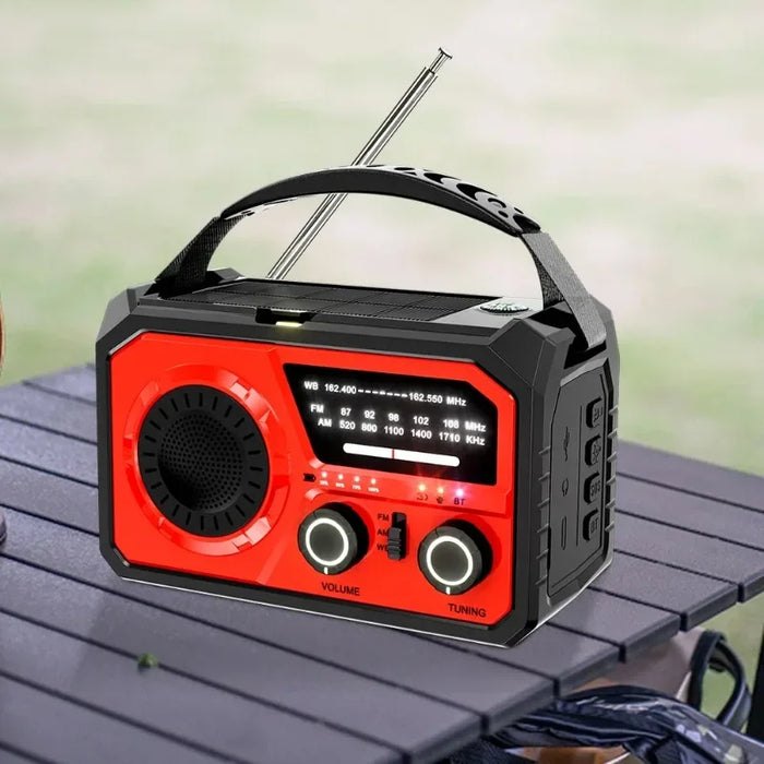 Emergency Radio AM/FM/WB NOAA Weather Radio Type-C Charging Solar Hand Crank Radio with ED Flashlight Reading Lamp Power Bank