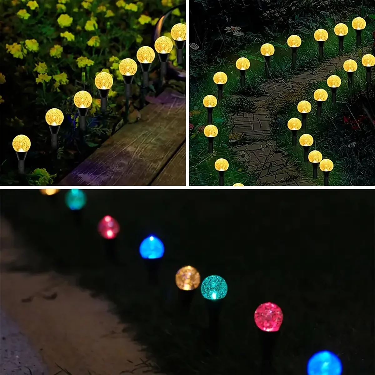 Solar Bubble Ball Lawn Lights Outdoor Garden Pilot Light String for Lawn Patio Camping Birthday Lawn Decor Decoration Lighting