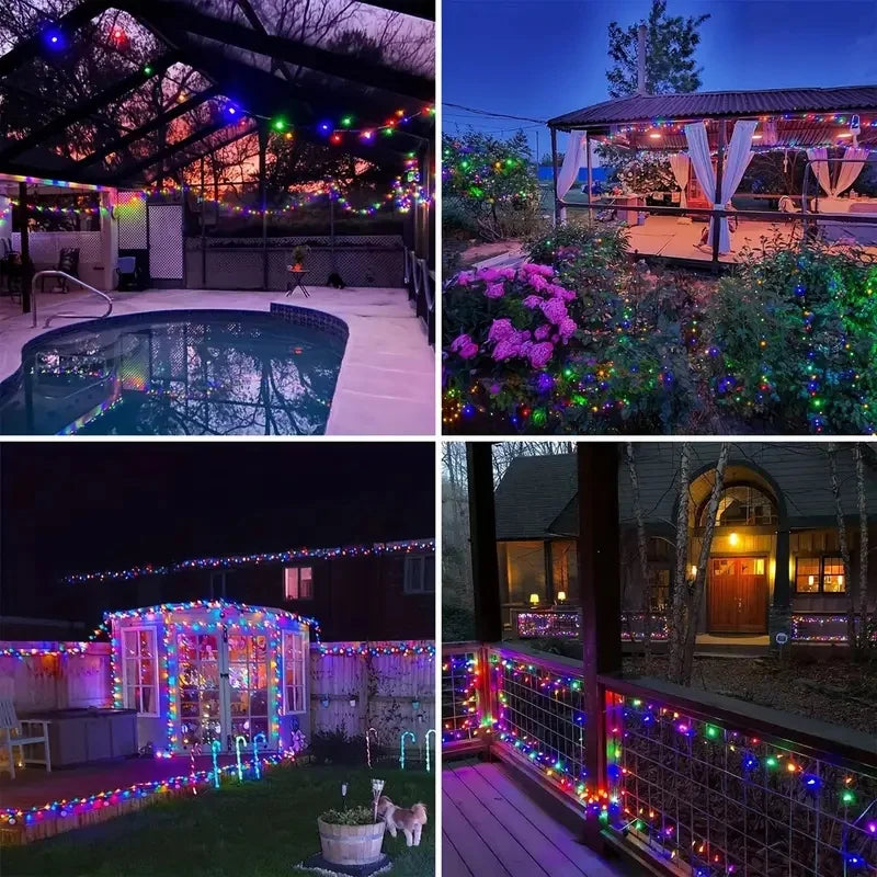 Led Solar String Lights Outdoor Solar Christmas Lights 8 Modes Twinkle Fairy Lights for Xmas Tree Garden Wedding Decoration