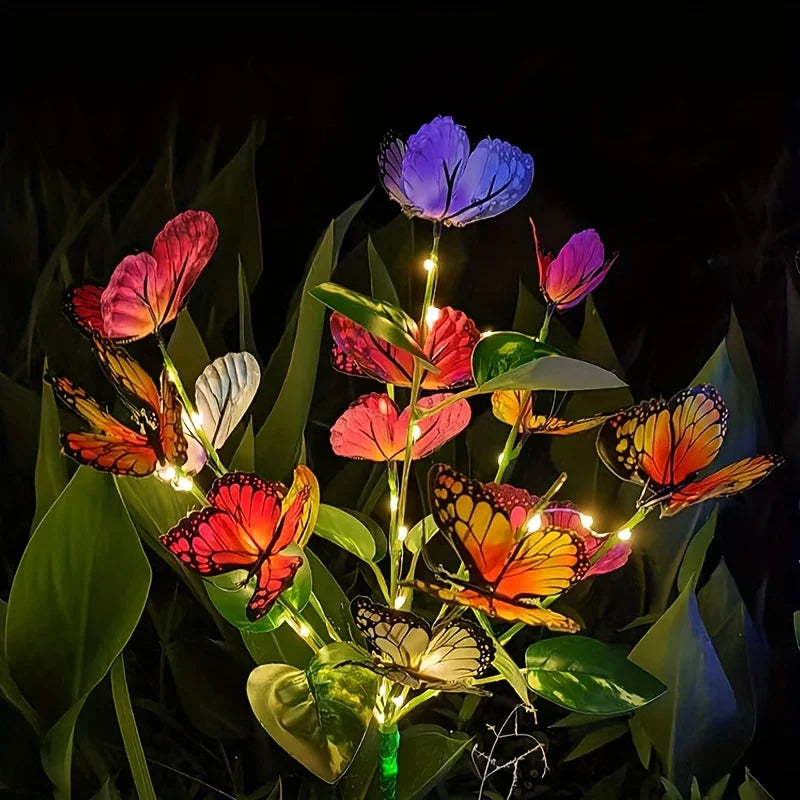 Solar Butterfly Tree Lights Outdoor Decorative Solar Garden Light Yard Lawn Waterproof Sunlight Festival Wedding Roof Decoration