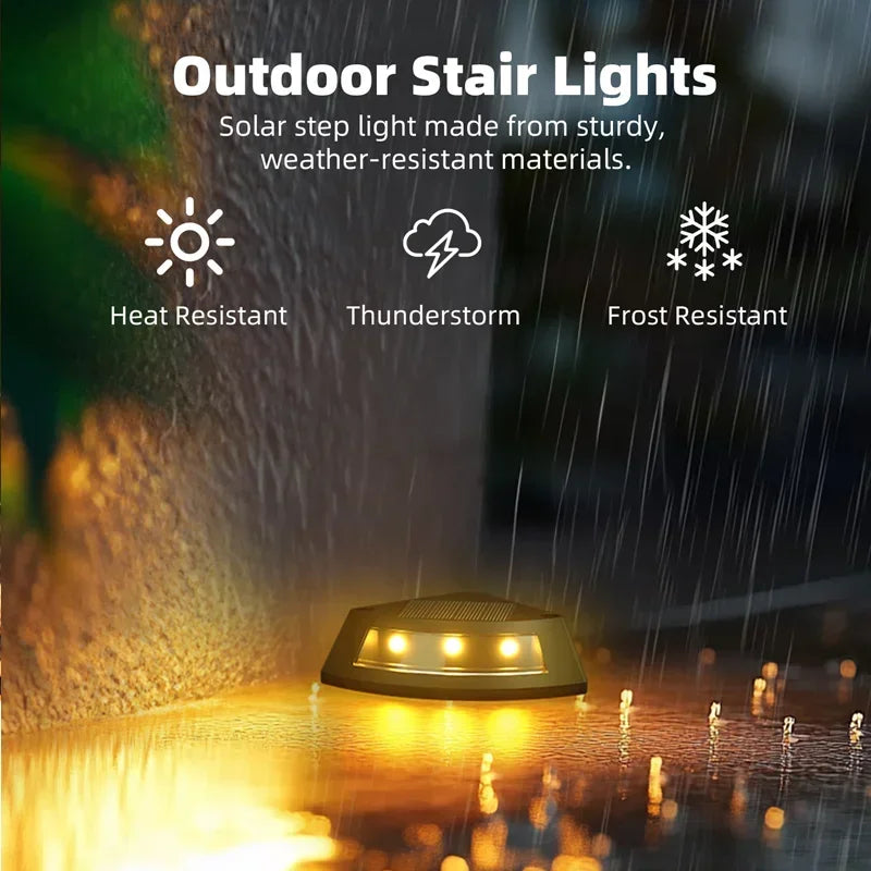 Outdoor Solar Step Lamp LED Decorative Lighting for Home Garden Staircase Patio Walkway Steps - Energy Efficient Garden Lights