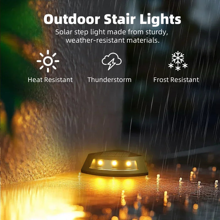 Outdoor Solar Step Lamp LED Decorative Lighting for Home Garden Staircase Patio Walkway Steps - Energy Efficient Garden Lights