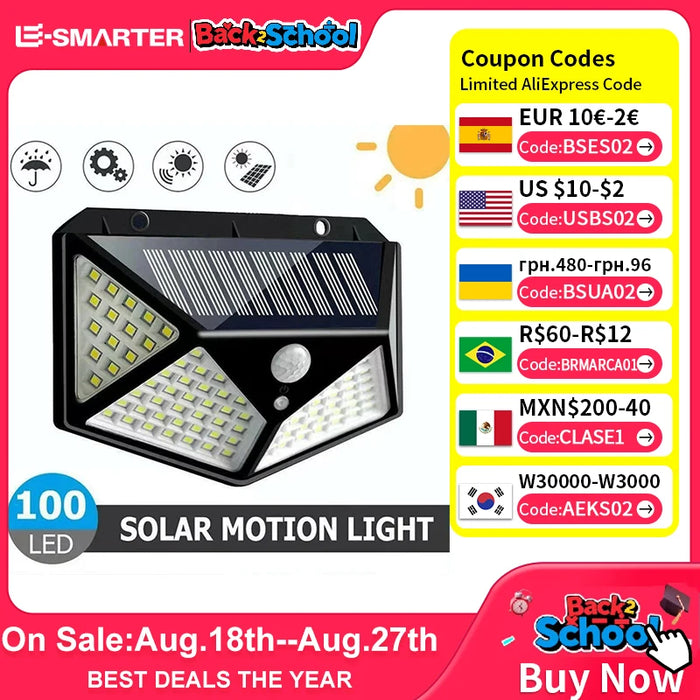 Multifunctional Solar Lamp Outdoor Garden Decoration Solar LED Light Waterproof Sunlight Powered Spotlight with Motion Sensor
