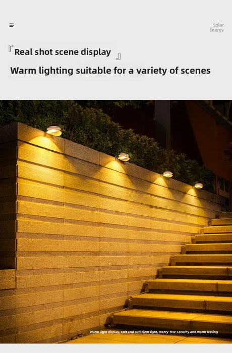 Fence solar lights for home gardens, outdoor courtyards, fence walls, decorative LED outdoor wall lights