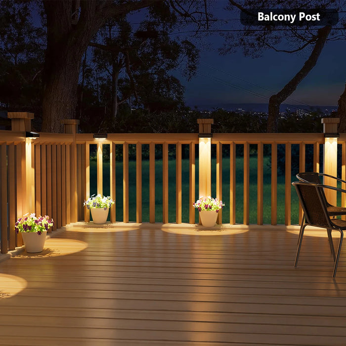 Solar Fence Lights Colorful Outdoor IP65 Waterproof Auto Dusk to Dawn Solar Deck Lights for Step Wall Pathway Stairs Patio