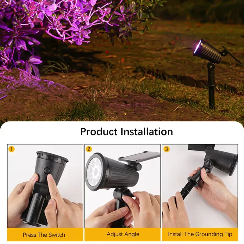 Solar Pathway Lights Outdoor Waterproof Bright Monocrystalline Silicon Garden Decora Light LED Landscape Lamp for Yard Fenced
