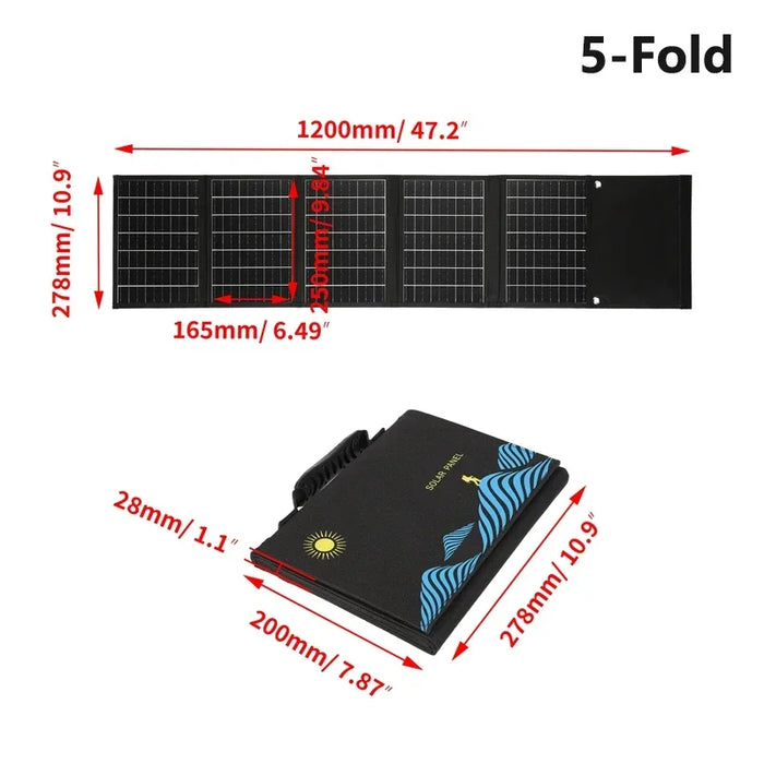 1000W Foldable Solar Panel Portable Solar Cell Folding Bag With USB+DC 18V For Outdoor Hiking Camping Mobile Phone Charging