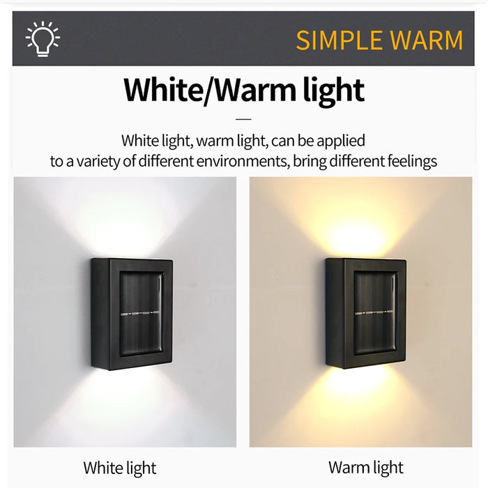 Solar Light Outdoor Up and Down Wall Washer Light Waterproof Solar Lamp For Garden Yard Porch Street Landscape Balcony Decor
