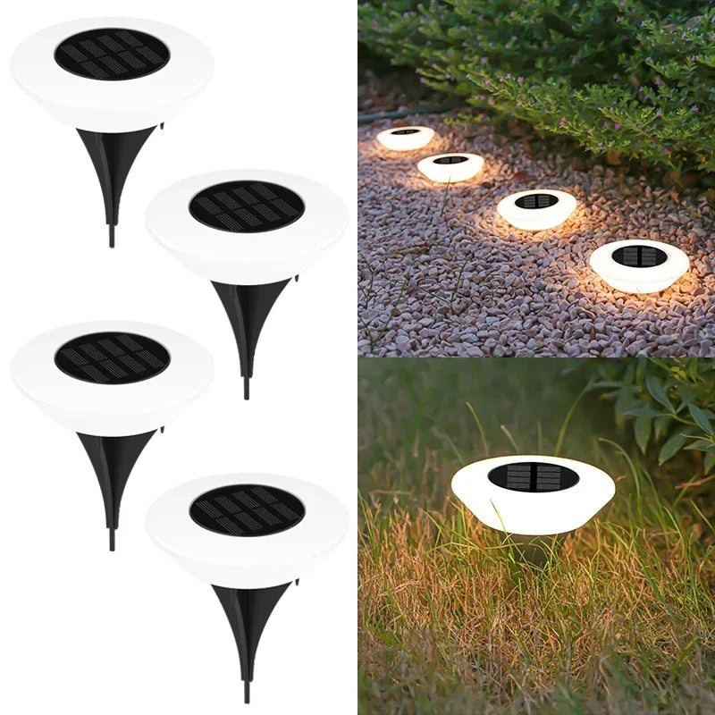 LED Solar Outdoor Lights Waterproof Atmosphere Ground Light Garden Decoration Fence Stake Lawn Lamp Porch Walkway Decor 1~8pcs