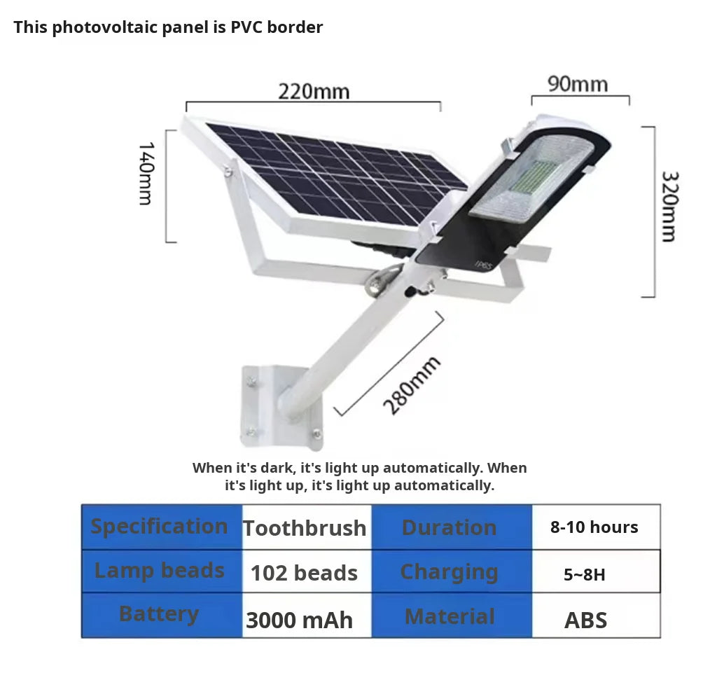 Super Bright Garden Light Solar Street Light Outdoor IP67 Waterproof Automatic Dusk to Dawn 50W 4000mah Solar Street For Home