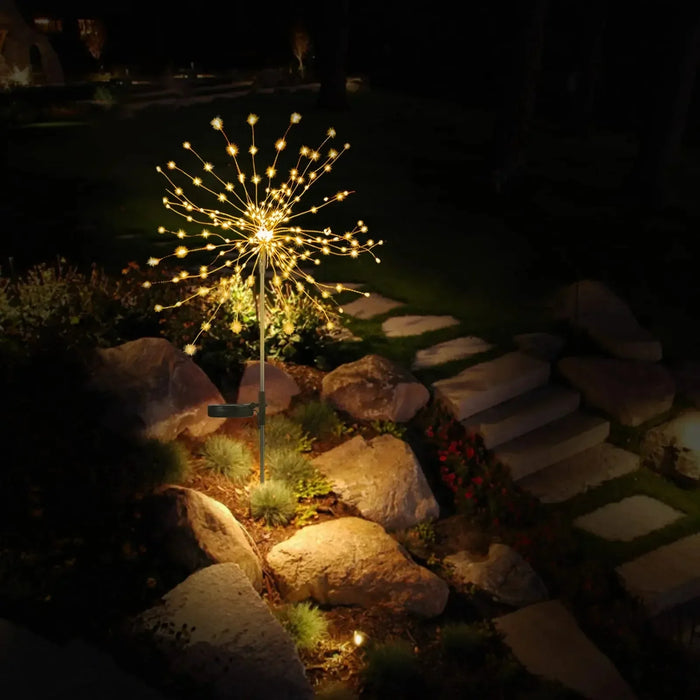 Christmas Solar Dandelion Fireworks Light Outdoor Waterproof Courtyard Garden Atmosphere Decoration Ground Insertion Lawn Light