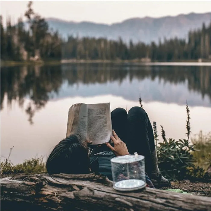 LED Solar Camping Lantern Tent Lamp Portable Foldable Inflatable  Outdoor Waterproof For Hiking Backpacking Emergencies Lighting