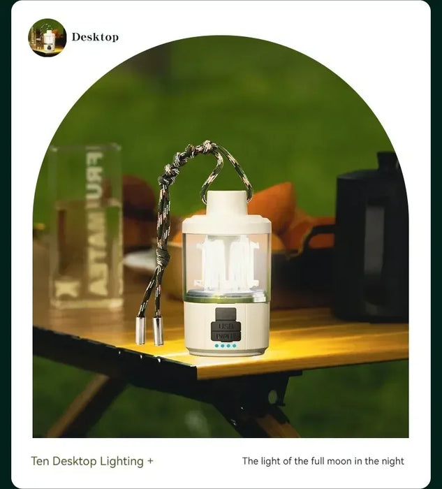 Solar Camp Lantern - IPX7 Waterproof with 360° Magnetic Base & Rechargeable