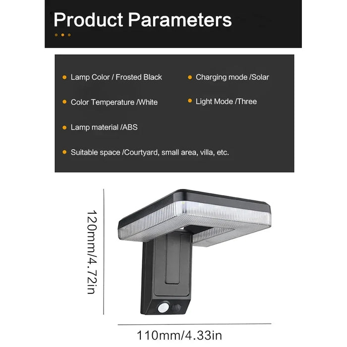 Foldable LED 120° Solar Light Outdoor Wall Lamp Waterproof Spotlights Lamp Motion Sensor Solar 3 Modes Street Light Garden Decor