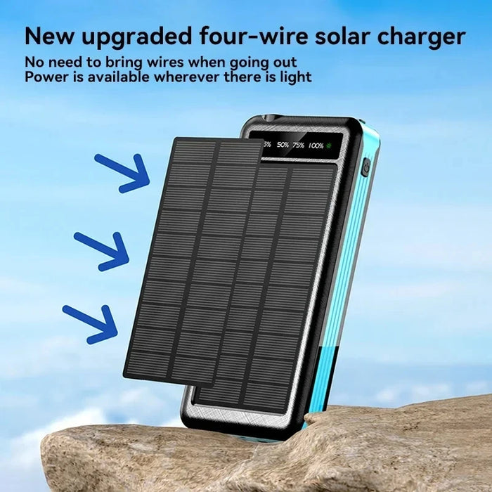 OnePlus Solar Power Bank Waterproof Outdoor Camping Portable Folding Solar Panels USB Output Sun Power For iPhone Real Capacity