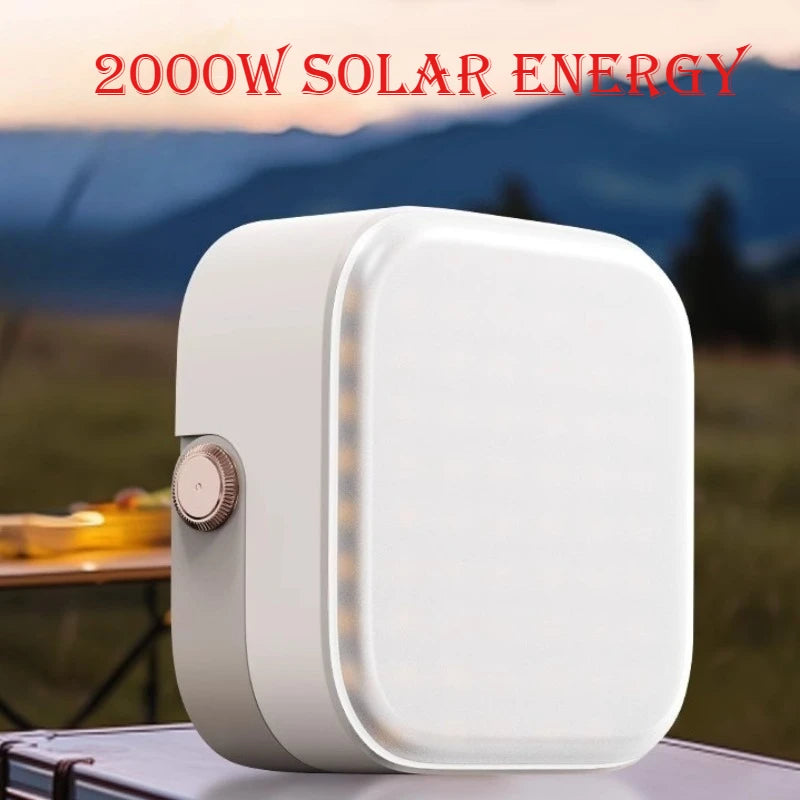 Solar Energy Outdoor Camping Light Portable Waterproof Large-capacity Lithium Battery High Power Camping Light Outdoor Supplies