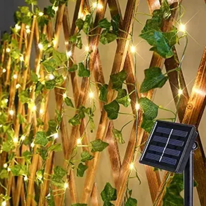 7/12M Solar Green Leaf String Lights Artificial Vine Fairy Lights Christmas Tree Garland Light  Home Holiday Lighting Decoration