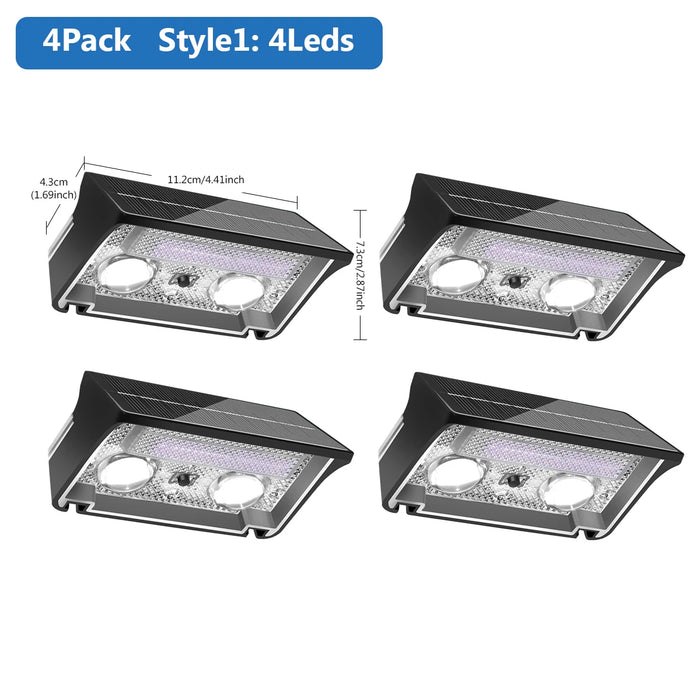 Solar Fence Lights Colorful Outdoor IP65 Waterproof Auto Dusk to Dawn Solar Deck Lights for Step Wall Pathway Stairs Patio