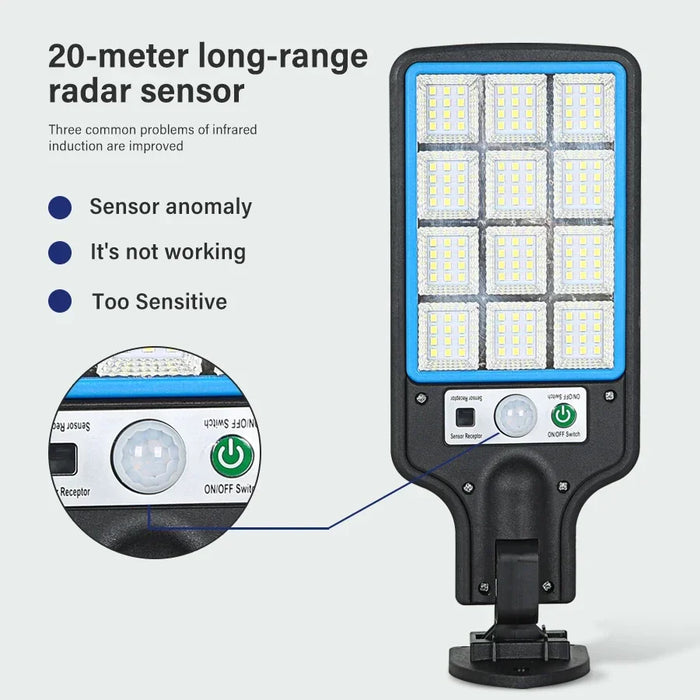 LED Solar Street Lights Outdoor 1-4 Pack Solar Lamp with 3 Light Mode Waterproof Motion Sensor Security Lighting for Garden