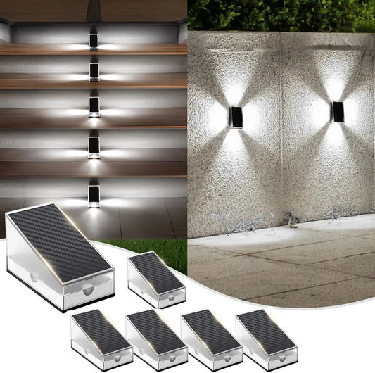 1/4/6 Packs Solar Lights Outdoor Deck & Wall Lights IP65 Waterproof LED Solar Fence Lights for Garden, Stairs, Patio, Yard, Pool