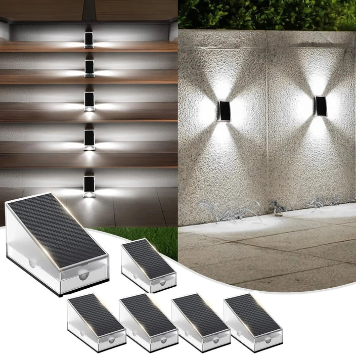 1/4/6 Packs Solar Lights Outdoor Deck & Wall Lights IP65 Waterproof LED Solar Fence Lights for Garden, Stairs, Patio, Yard, Pool
