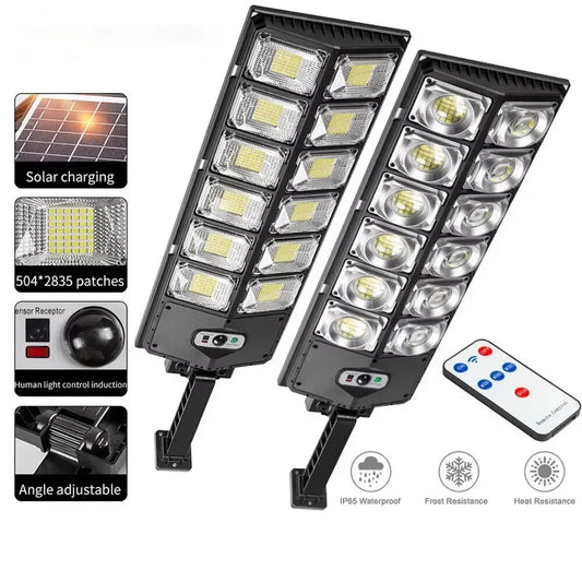 NEW Outdoor Solar LED Lights Waterproof 8000 Lm Super Bright Wall Lamp With Motion Sensor Remote Control Garden Street Light