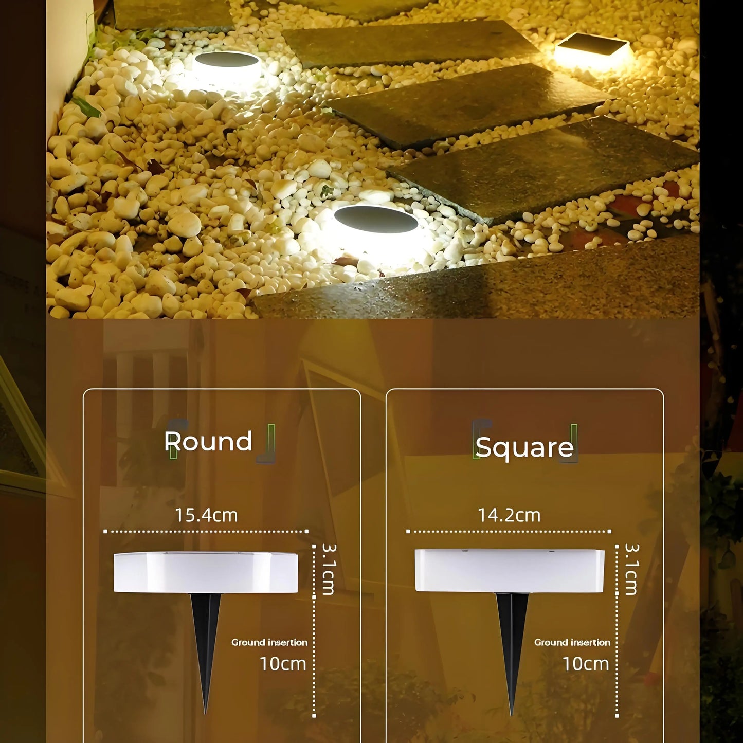 Solar Outdoor Lights Garden Lamp Solar Powered Waterproof Landscape Path Outdoor for Yard Backyard Lawn Patio Decorative