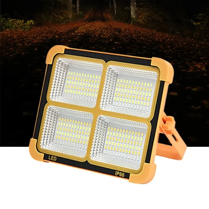 Solar Powered Led Streetlight Outdoor Portable Waterproof Flashlight Reflector Spotlight Projector Floodlight Construction Light