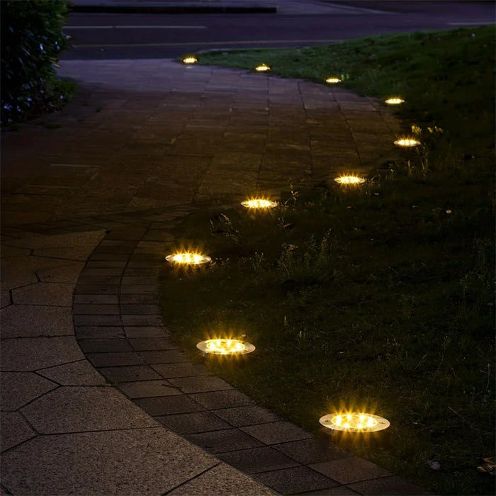 IP68 LED Outdoor Solar Power Ground Light Solar Path Deck Lights Underground Light Yard Driveway Lawn Garden Decor Lighting